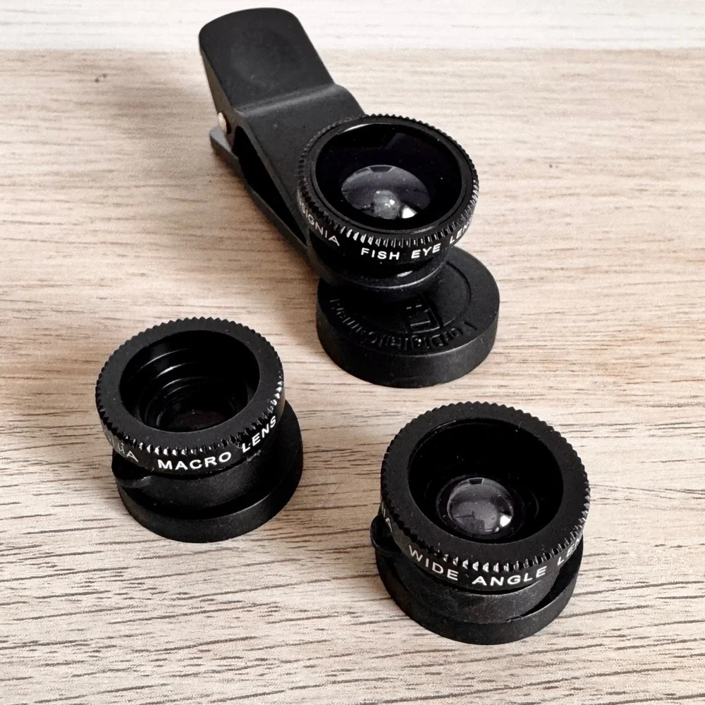 Clip on Camera Lens set macro fish eye wide angle
